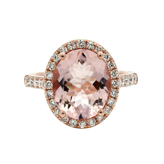 Oval Morganite Rose Gold Ring