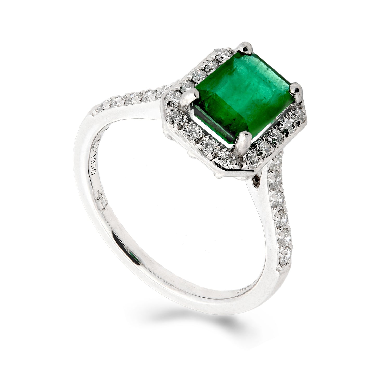 Emerald Halo Ring