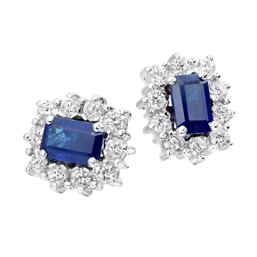 Sapphire cluster earrings