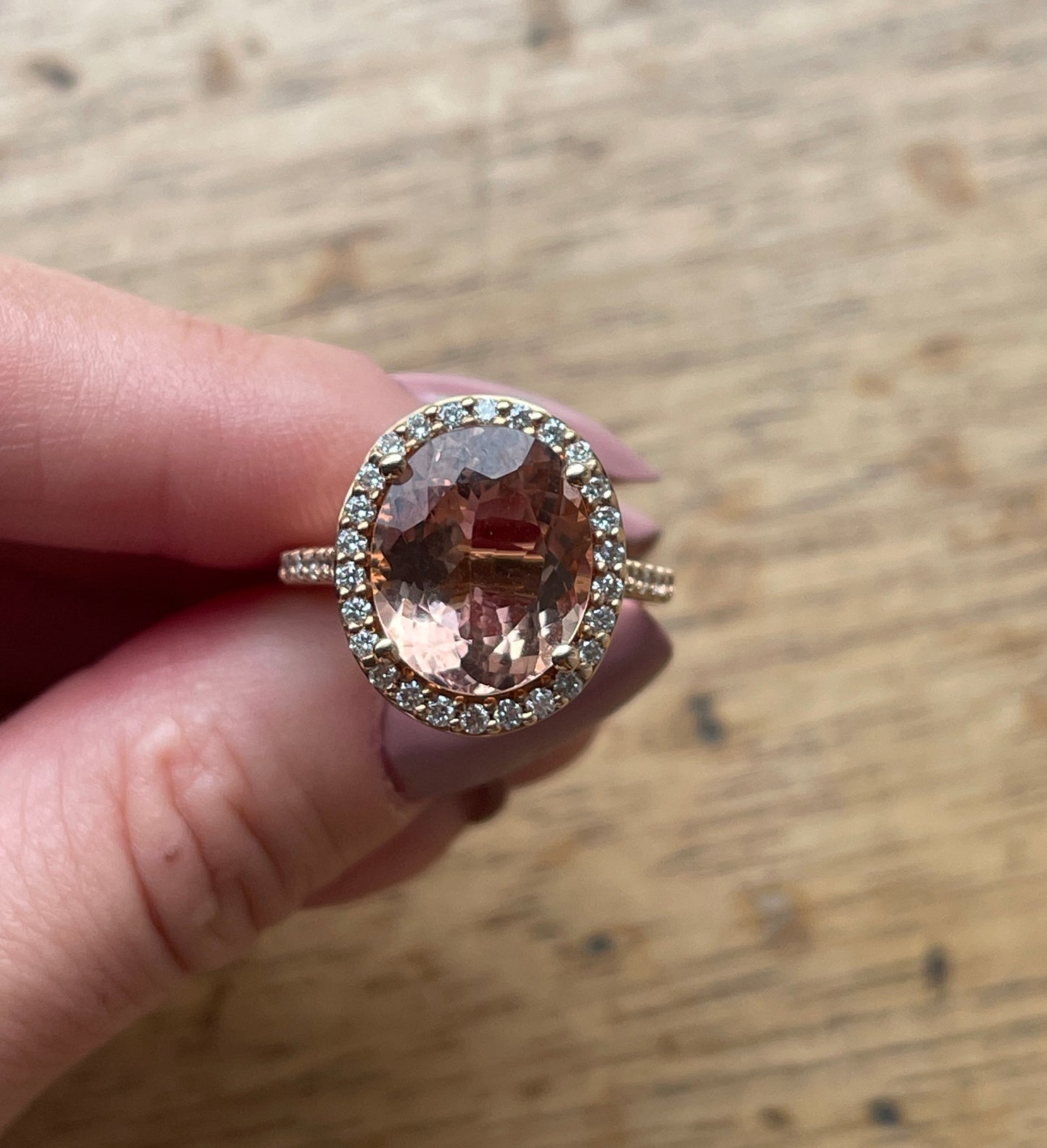 Oval Morganite Rose Gold Ring