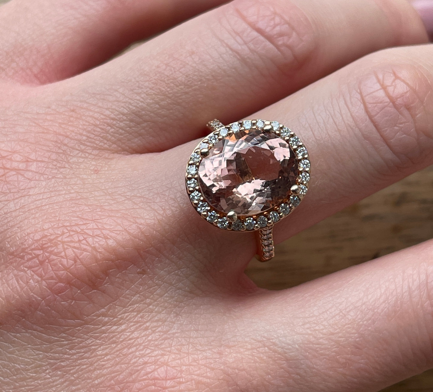 Oval Morganite Rose Gold Ring