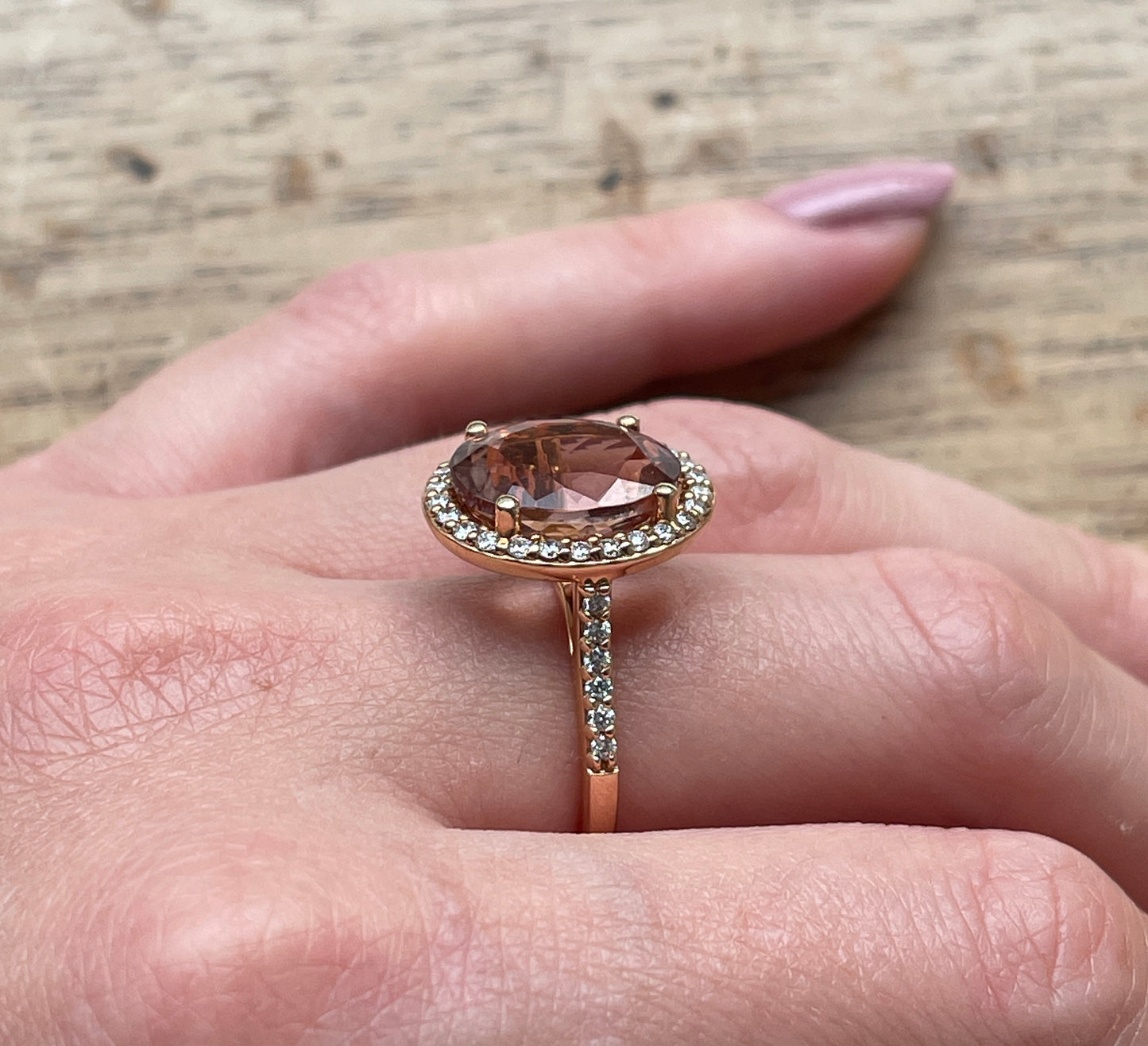 Oval Morganite Rose Gold Ring