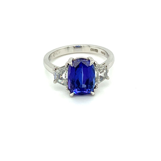 Cushion Tanzanite Ring