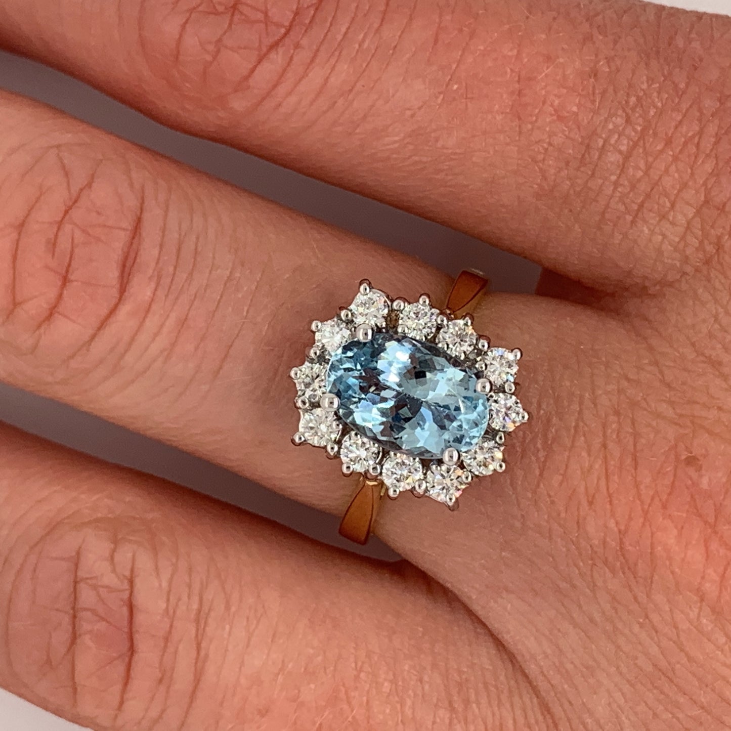 Aquamarine Cluster Ring