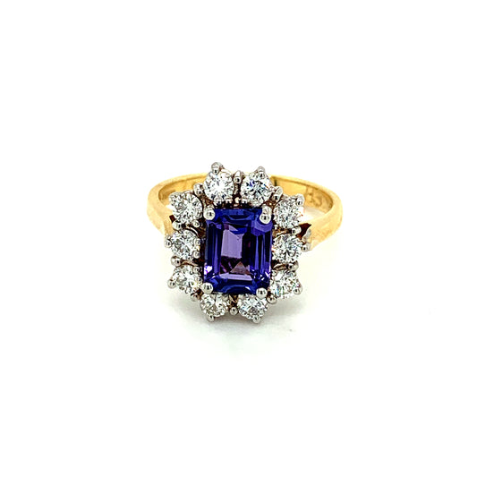 Tanzanite Cluster Ring