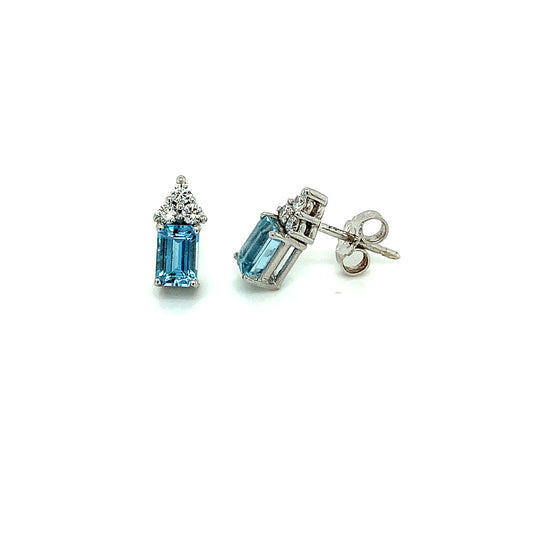 Aquamarine Crown Earrings