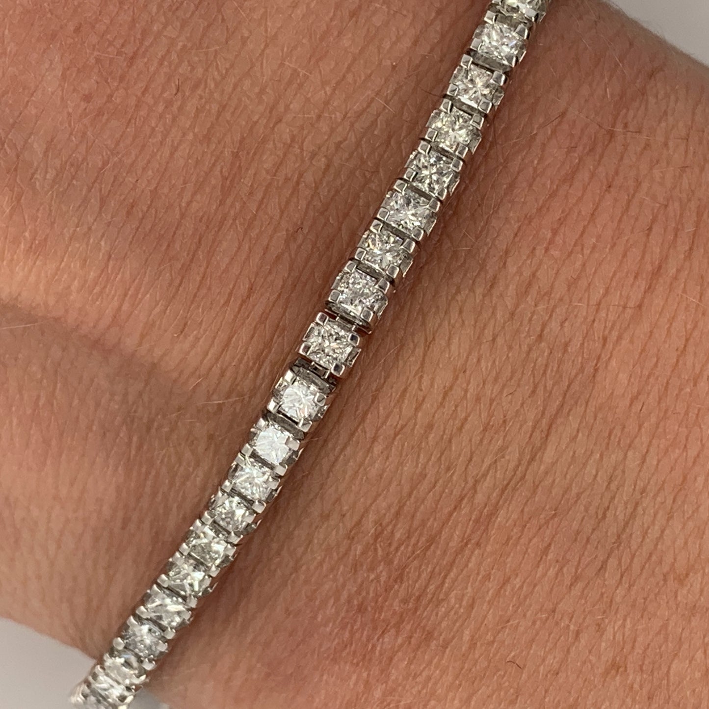 Diamond Tennis Bracelet - Princess Setting