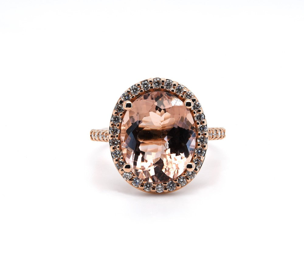 Oval Morganite Rose Gold Ring