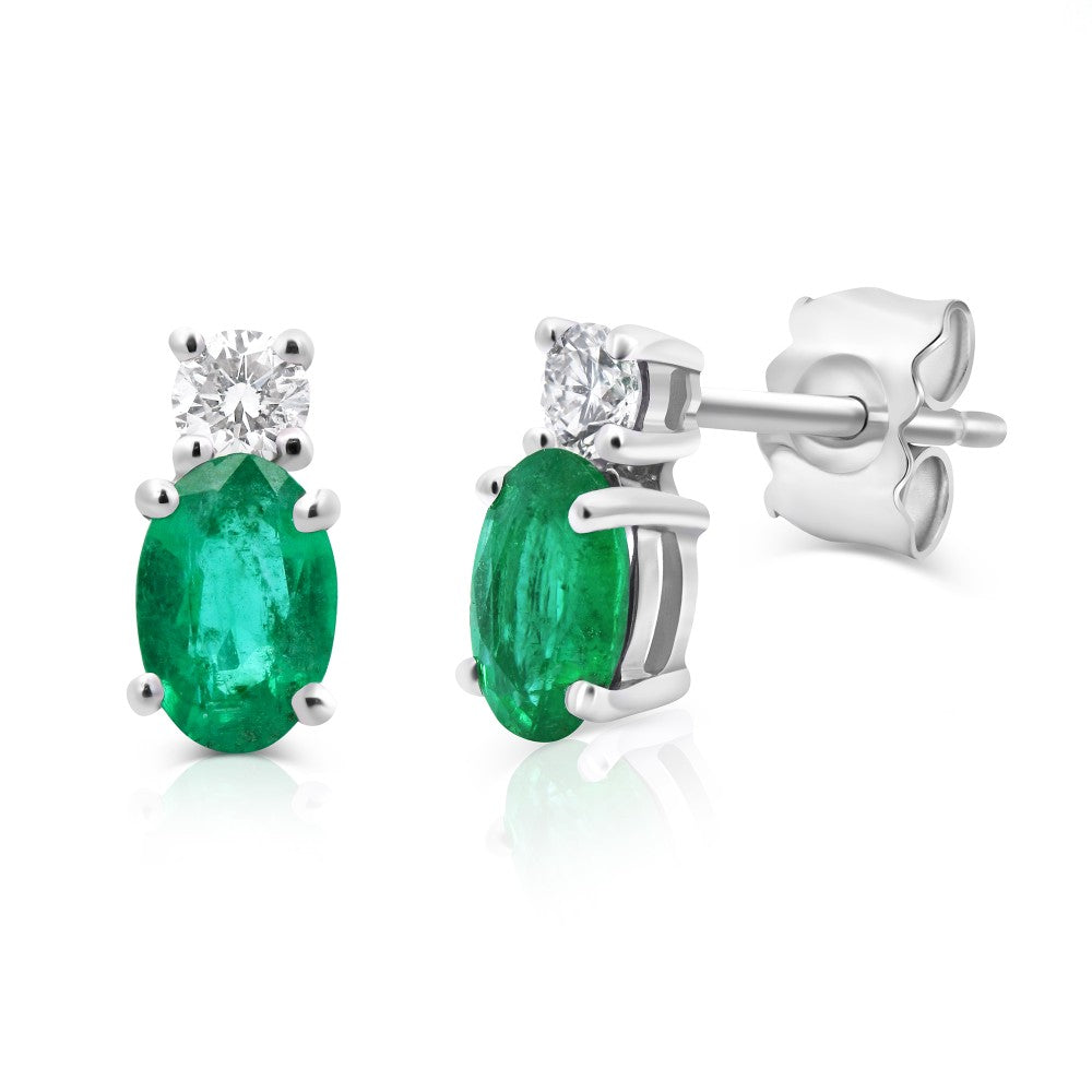 Oval Emerald Earrings