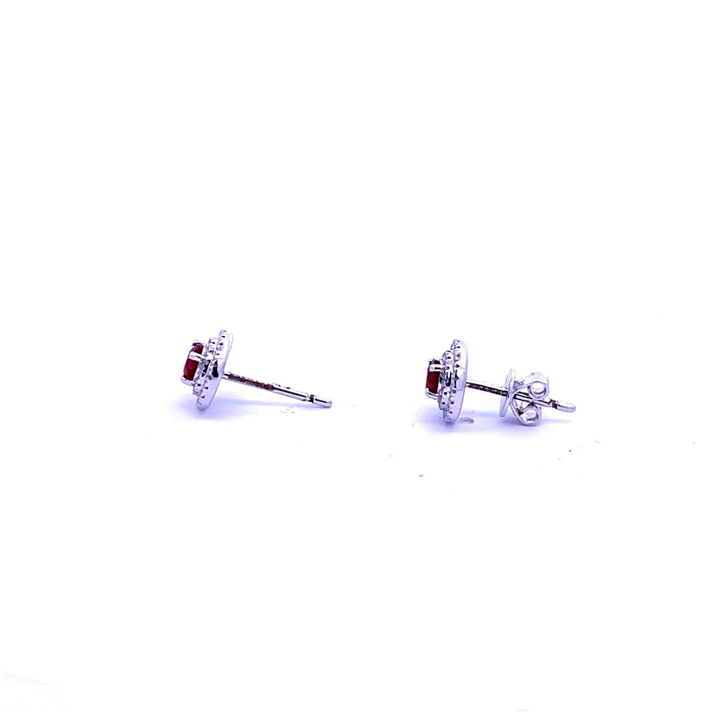 Ruby Double Halo Earrings