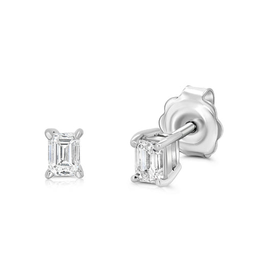 Emerald Cut Stud Earrings