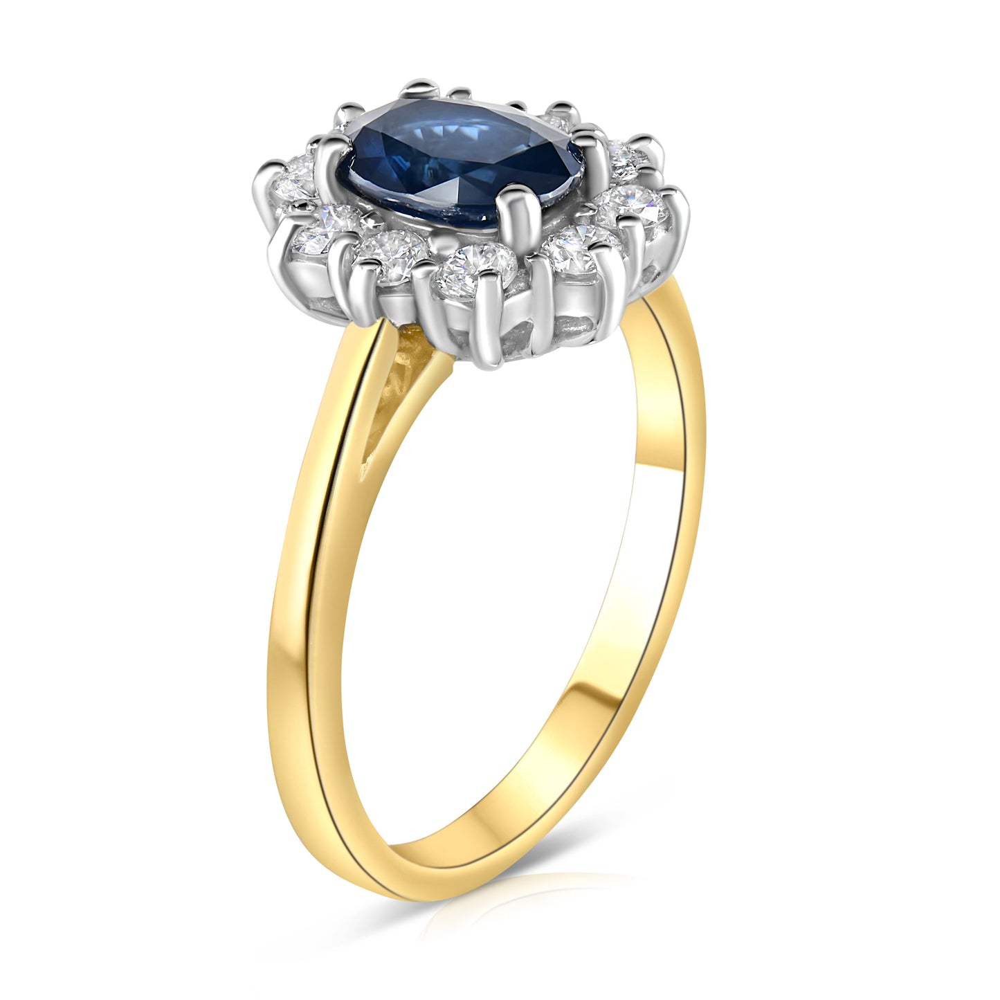 Sapphire Diamond Cluster Ring