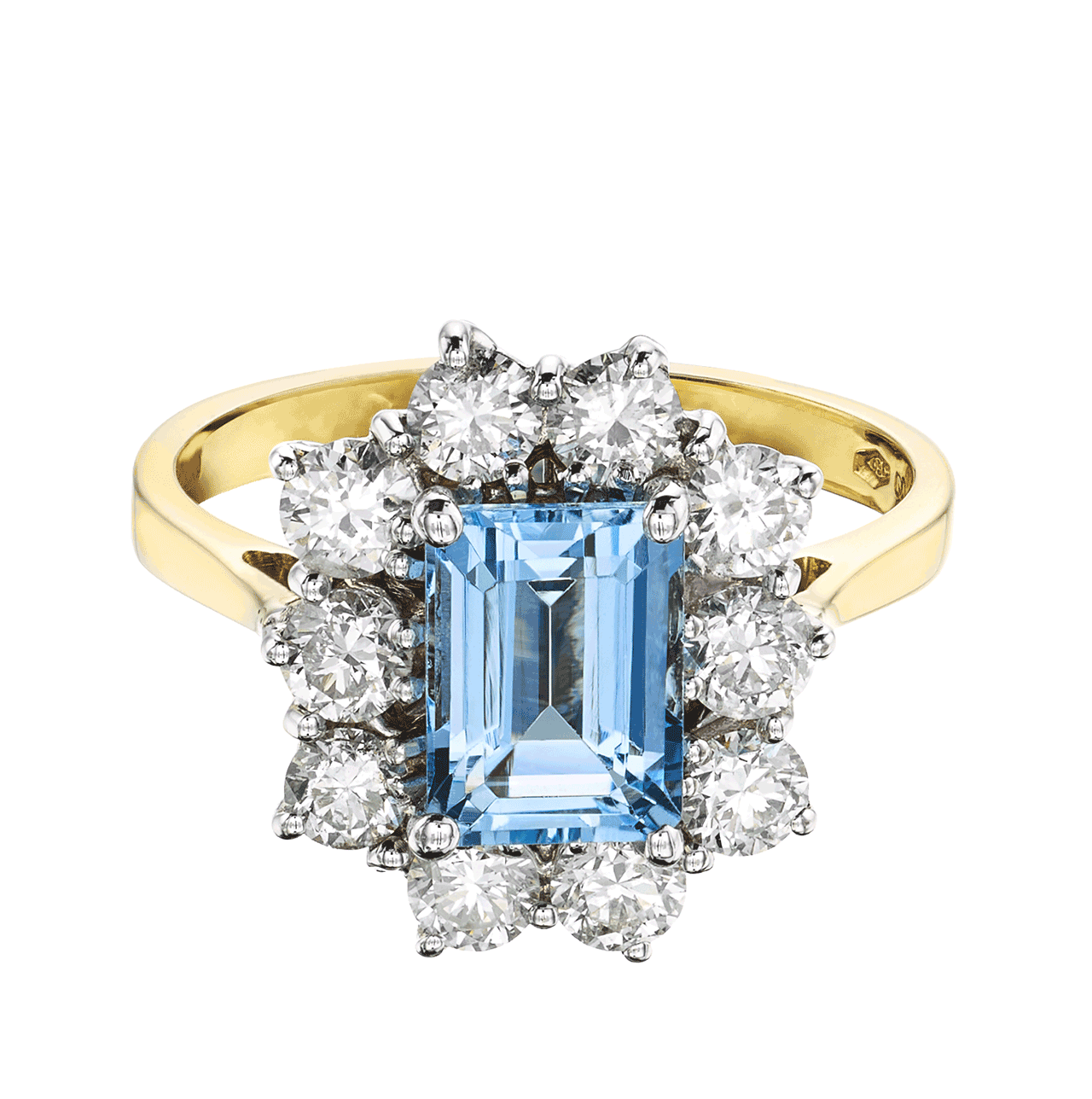 Aquamarine Cluster Ring